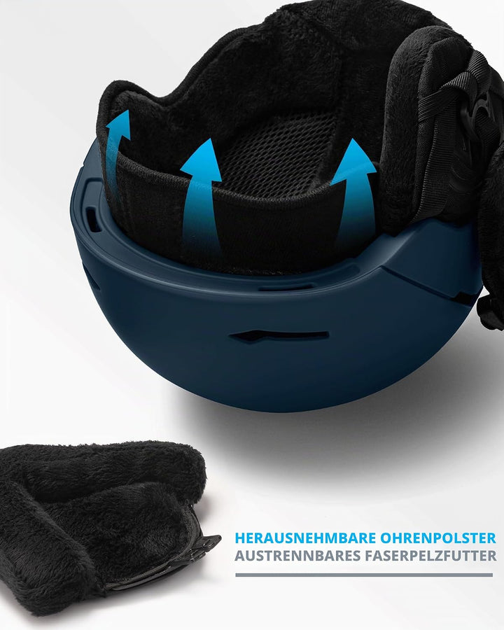 OutdoorMaster ELK MIPS Skihelm - Schneesporthelm Snowboardhelm für Männer Frauen & Jugend Dunkelblau