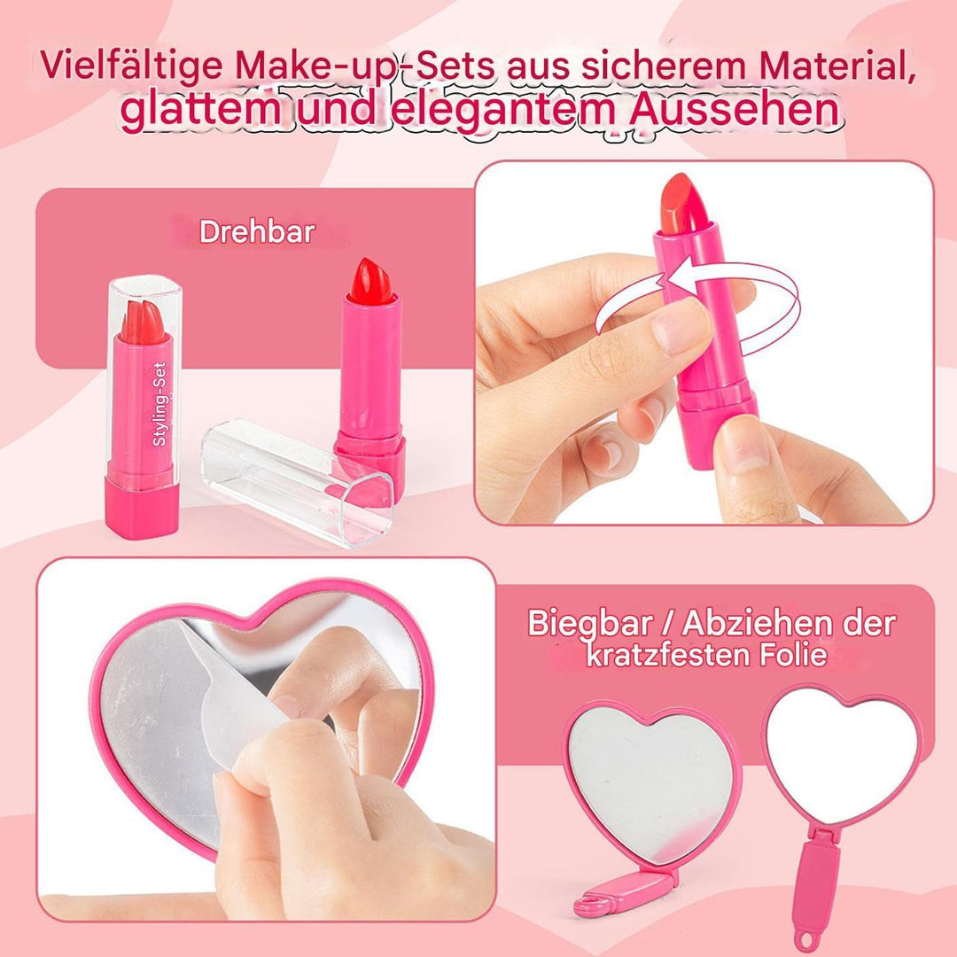 Fake Makeup Set Lustiges realistisches Spielzeug-Set inklusive Pinsel | Spielzeug-Make-up-Set für Ki