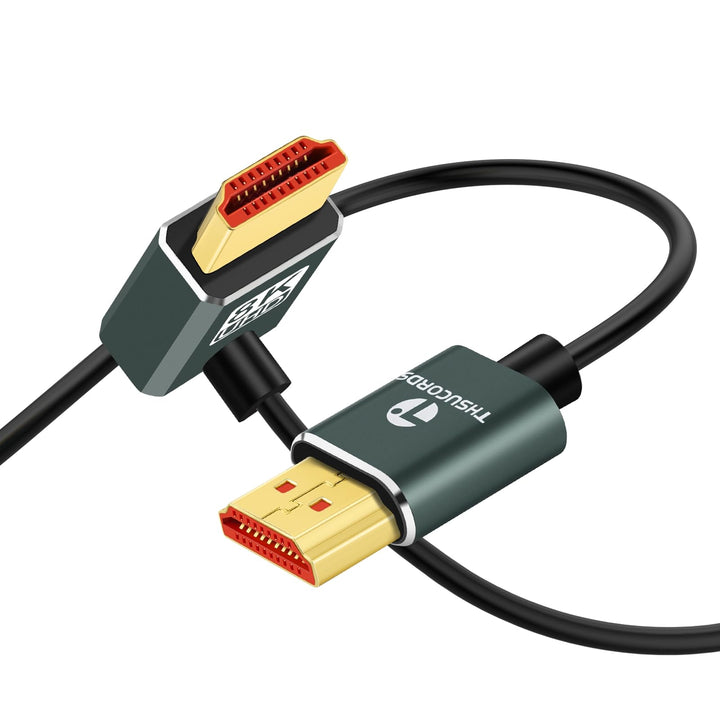 Ultradünnes 8K HDMI Winkelstecker 2.1 90 Grad Nach Oben Gewinkeltes Kabel 2M, Flexibles Schlankes ka