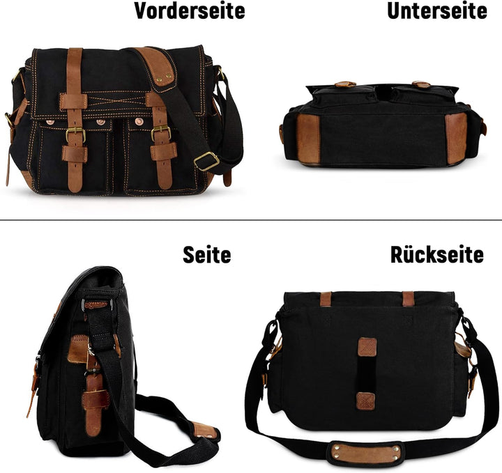 VARLIVOO Umhängetasche für Herren Schultertaschen 14" Zoll Laptoptaschen Messenger Bags Kuriertasche
