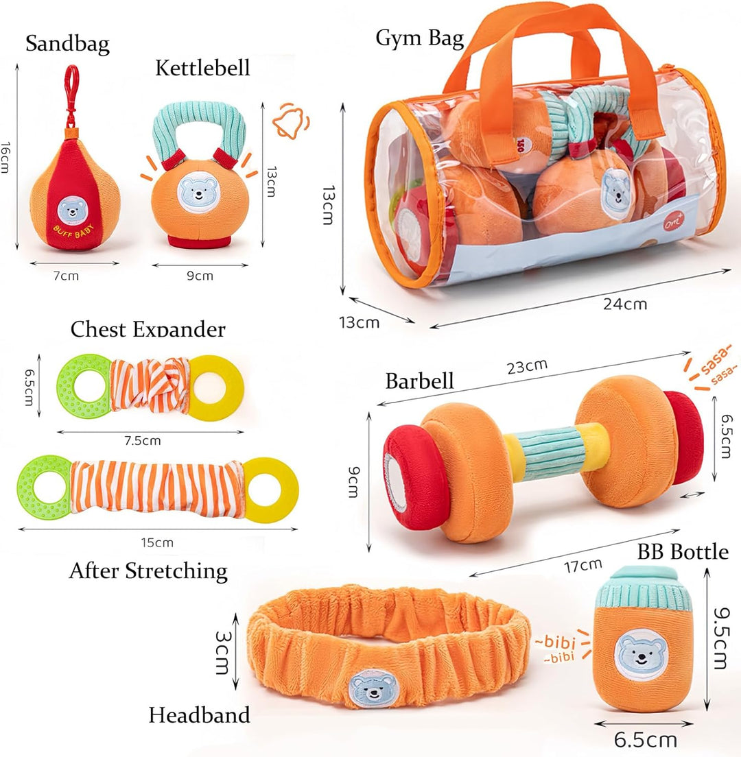 Gdbykds Rattle Gym Plüsch 6 Stück Set 0-12 Monate Babyspielzeug - Fitness Themen Sensorische Rattle