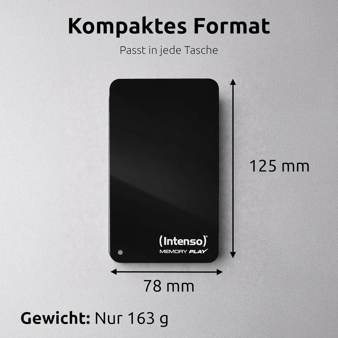 Intenso 6021460 Memory Play 1TB externe TV-Festplatte (6,35 cm (2,5 Zoll), 5400rpm, 8MB Cache, USB 3