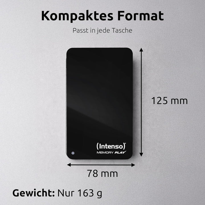 Intenso 6021460 Memory Play 1TB externe TV-Festplatte (6,35 cm (2,5 Zoll), 5400rpm, 8MB Cache, USB 3