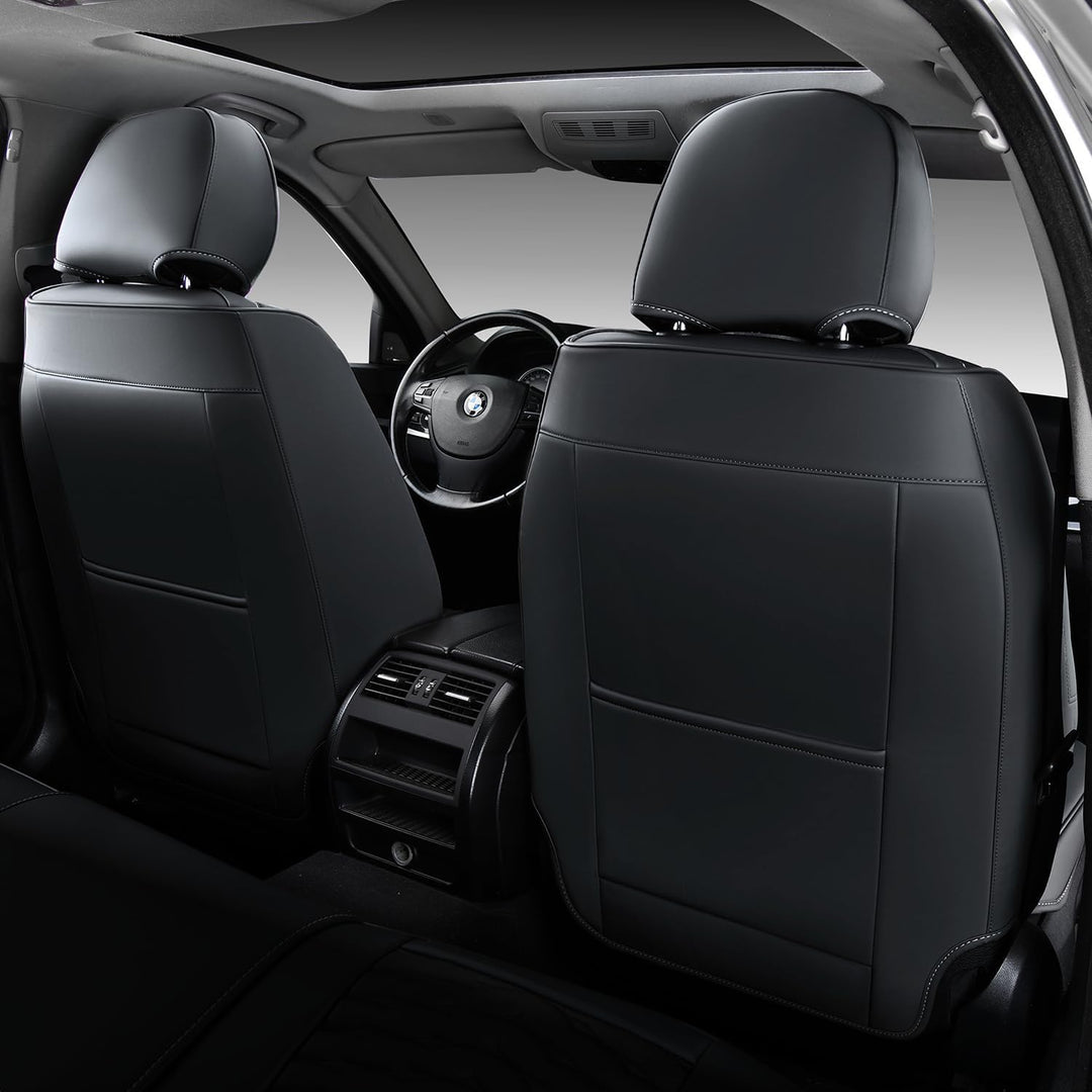 FLORICH Florcih Autositzbezüge, Premium Leder-Vorder und Rücksitzbezüge, 5 Stück, universelles Auto-