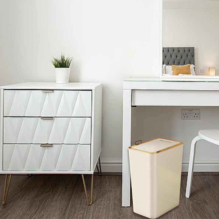 Kleiner Badezimmer-Mülleimer 10 Liter mit Deckel für Schlafzimmer Wohnzimmer Küche Büro praktischer