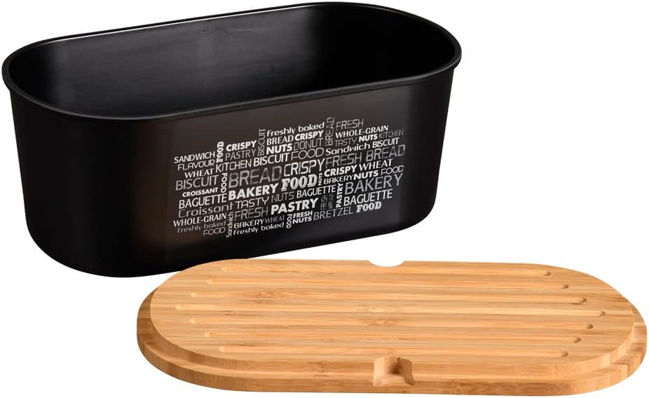 Kesper | Brotbox, Material: Melamin, Bambus, Masse: B: 34 x H: 14 x T: 18 cm, Farbe: Schwarz,Braun |