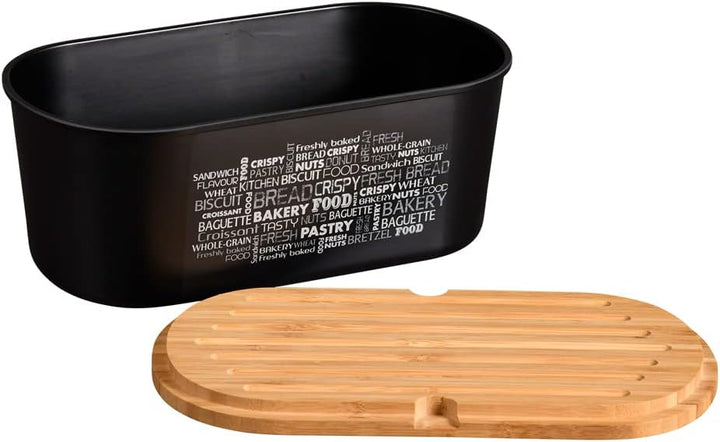 Kesper | Brotbox, Material: Melamin, Bambus, Masse: B: 34 x H: 14 x T: 18 cm, Farbe: Schwarz,Braun |