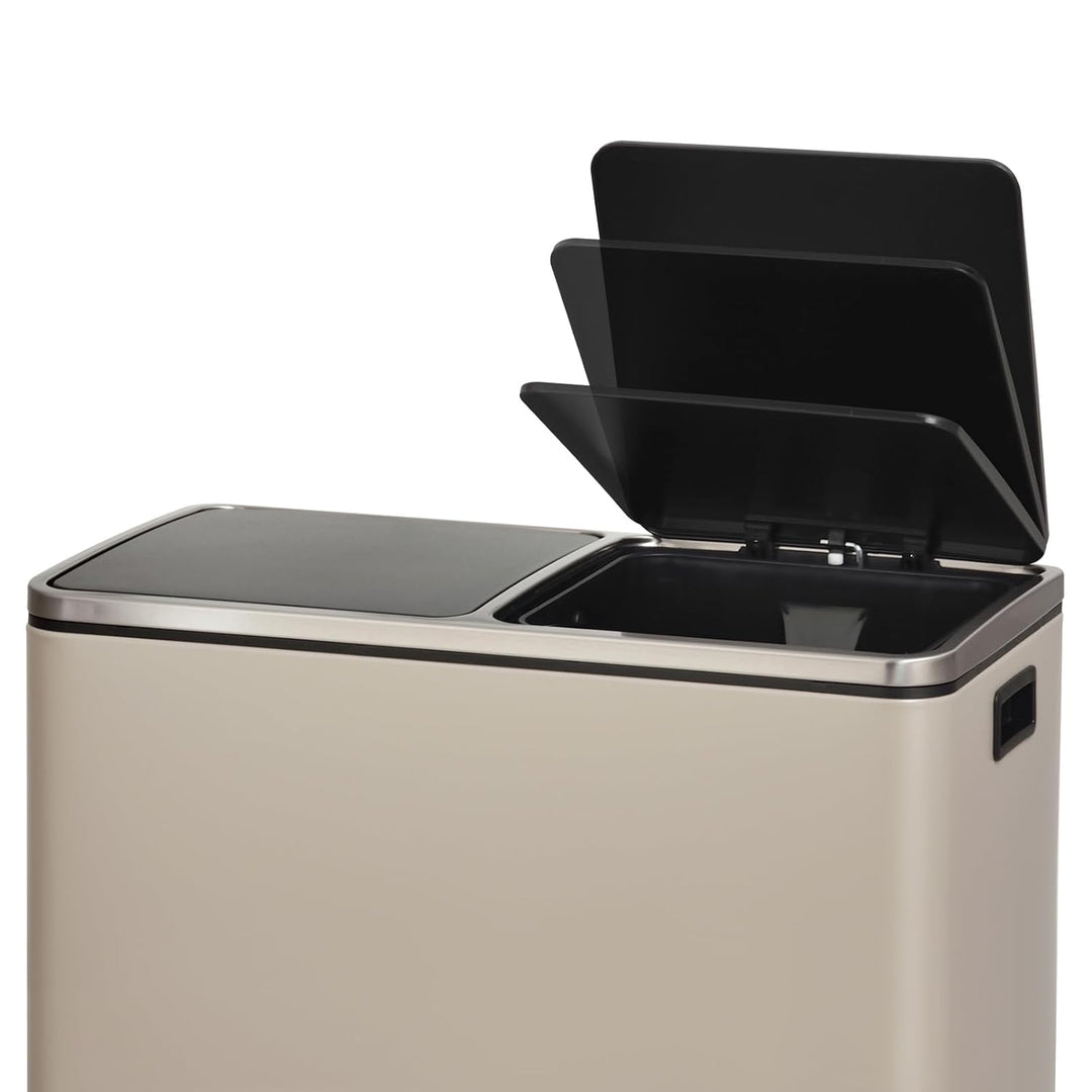 SVITA TM2X24 Treteimer 48 Liter Abfalleimer 2 x 24 Liter Mülleimer Küche Design Mülltrennung Papierk