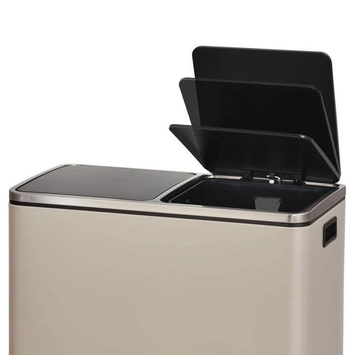SVITA TM2X24 Treteimer 48 Liter Abfalleimer 2 x 24 Liter Mülleimer Küche Design Mülltrennung Papierk