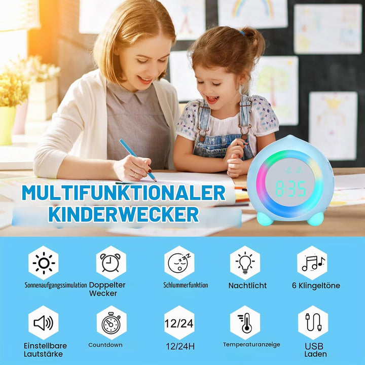 Ayybboo Kinderwecker Digitaler,Wecker Digital Sonnenaufgangssimulator Kinderwecker für Mädchen Junge