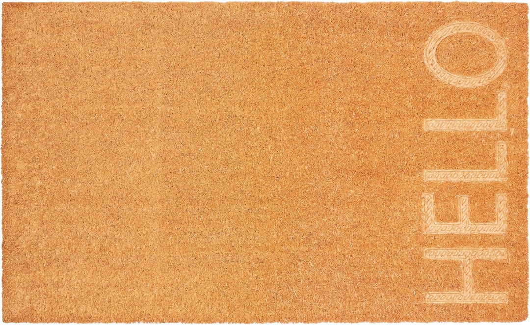 BRUBAKER Fussmatte für Aussen und Innen - Hello - 45 x 75 cm Schmutzfangmatte aus 100% Kokos - 3D Fu