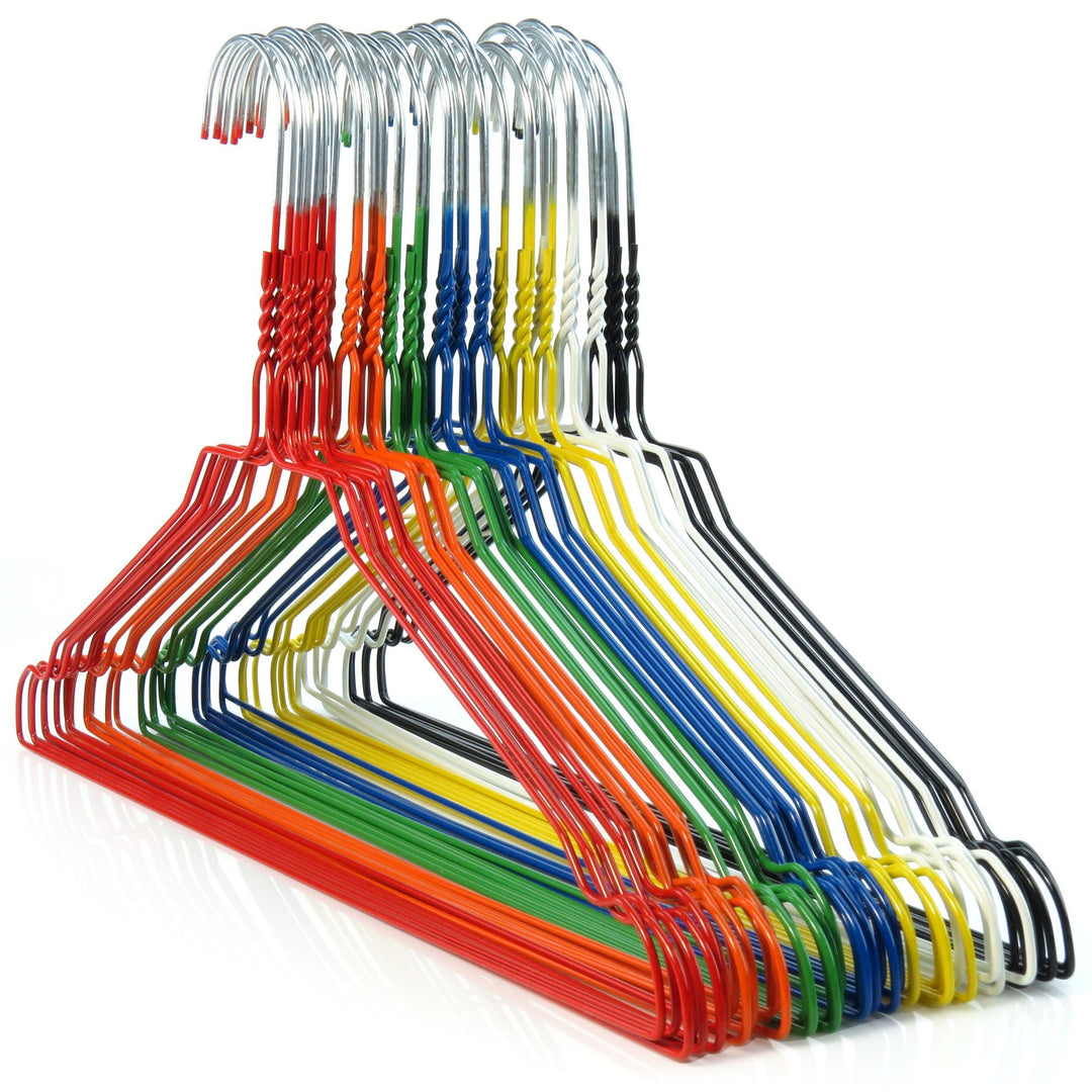 Hangerworld 100 Verzinkte Drahtkleiderbügel 40 cm mit Bunter Pulverbeschichtung Metall Kleiderbügel,