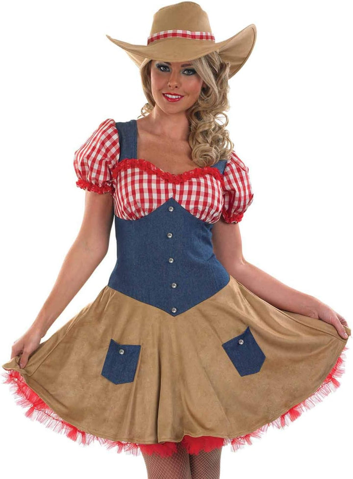Fun Shack Saloon Girl Kostüm, Cowgirl Kostüm Damen Sexy, Western Damen Kostüm, Faschingskostüme Cowg