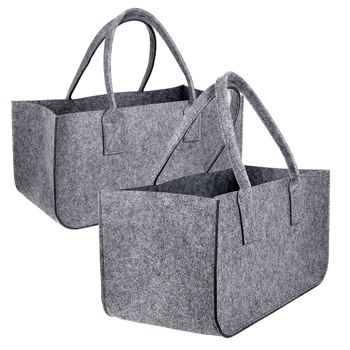 Schramm®1 oder 2 Stück Filztasche Tasche aus Filz in dunkelgrau 50x25x25 cm Kaminholztasche Holzkorb