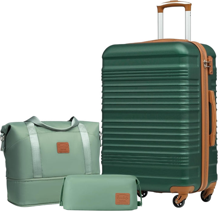 COOLIFE Koffer-set Trolley Koffer ABS Hartschale Reisekoffer 4 Rollen TSA-Schloss einziehbarer Troll