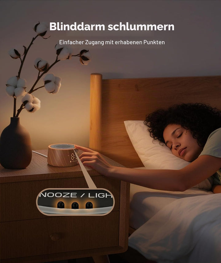 Dreamegg White Noise Machine Baby mit Wecker - Weisses Rauschen Baby mit 25 Beruhigende Klänge, 10 L