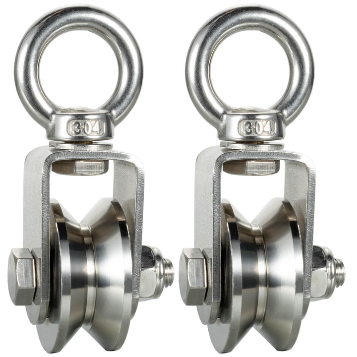 Umlenkrolle mit 2 Kugellager, Edelstahl Fitness flaschenzug, V Typ Umlenkrollen für 12mm Seile Stahl