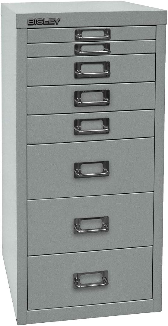 BISLEY MultiDrawer, 29er Serie, DIN A4, 8 Schubladen, Metall, 601 Pink, 38 x 27.9 x 59 cm, 601 Pink