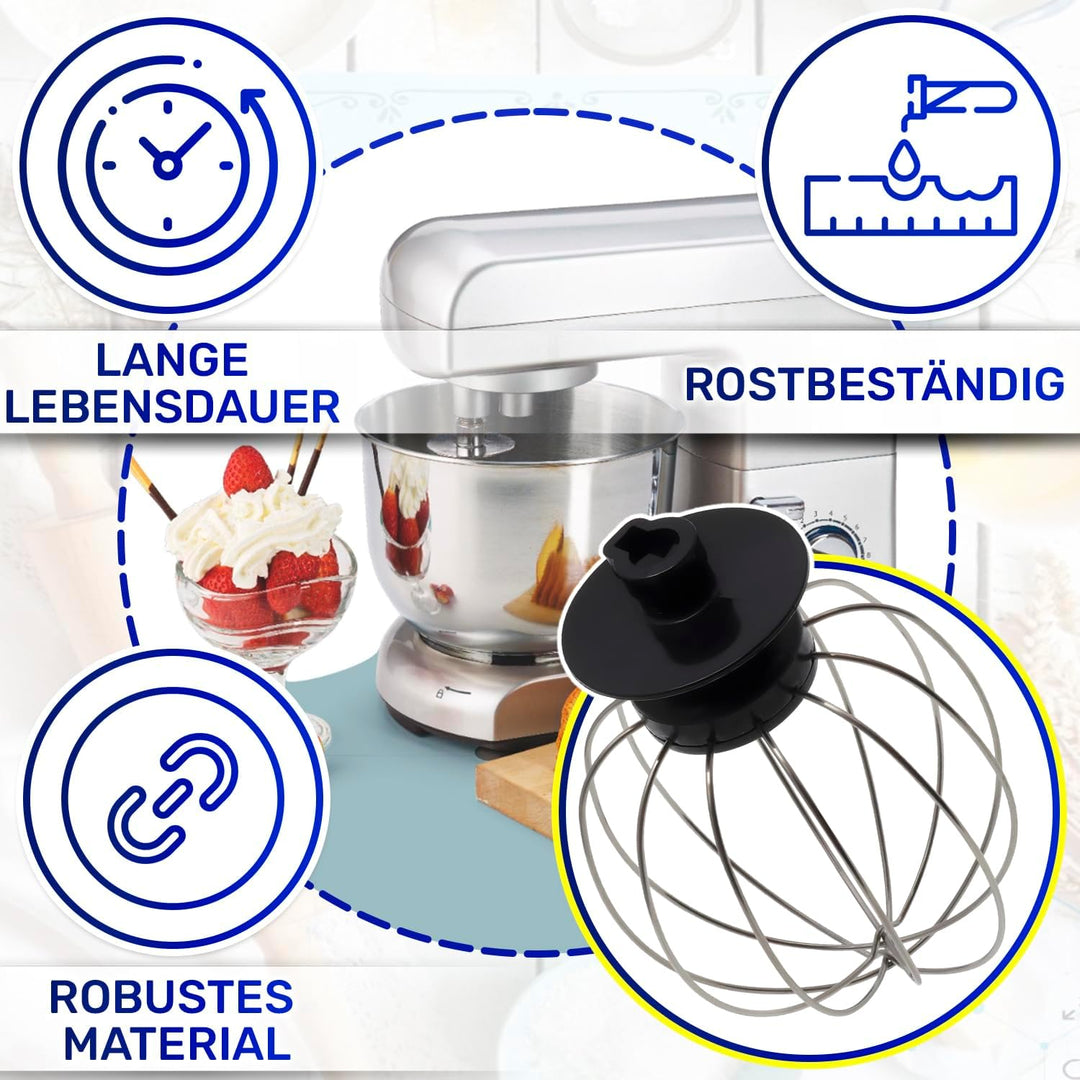 MONTERAL Schneebesen für Küchenmaschine mit Originalcode AT6116022700 für Ariete