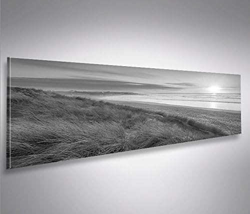 islandburner Bild Bilder auf Leinwand Dünen Schwarz-Weiss Nordseestrand Panorama XXL Poster Leinwand