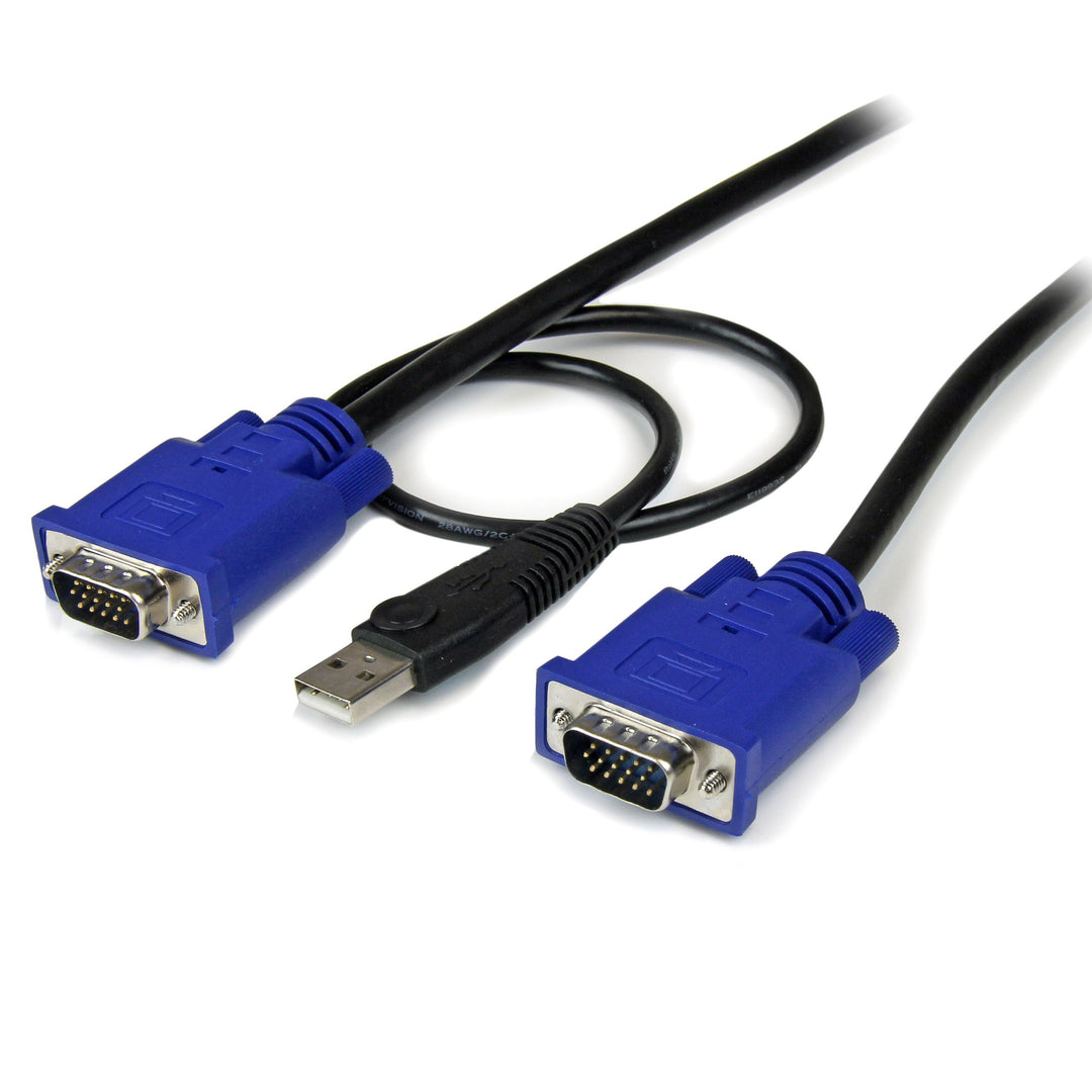 StarTech.com USB VGA KVM Kabel (4,5m - 2-in-1 - dünnen Kabel) Schwarz 15ft - VGA Integrated USB, 15f