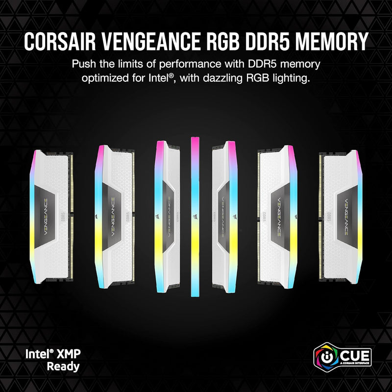 Corsair VENGEANCE RGB DDR5 RAM 32GB (2x16GB) 6000MHz CL40 Intel XMP iCUE Kompatibel Computer Speiche