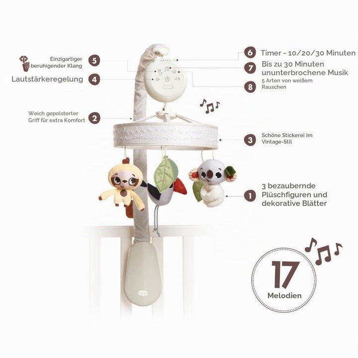 Tiny Love Boho Chic Luxe Baby-Mobile, Stylisches Mobile mit Beruhigenden Melodien, Timer und LED Lic