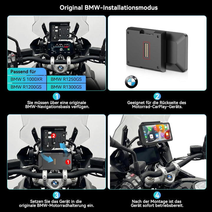 Spedal 6,25 Zoll Motorrad CarPlay Bildschirm für B-MW, Kabelloses CarPlay & Android Auto, Wasserdich