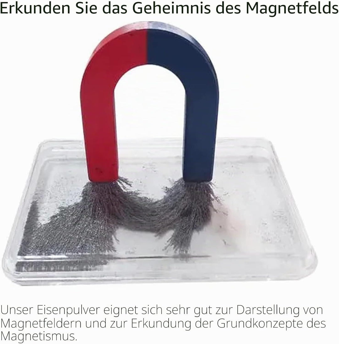 Magnetischer Sand Eisenfeilspäne Magnetkraft für Magnetunterricht und Schulprojekte, Aufbewahrung (1