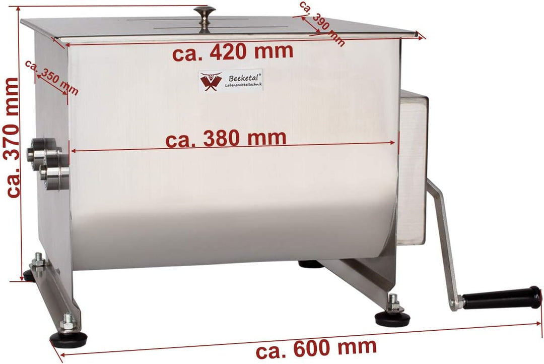 Beeketal 'FMD30' Gastro Marinator Vermenger aus Edelstahl mit ca. 30 Liter Volumen, 2 Butterfly-Misc