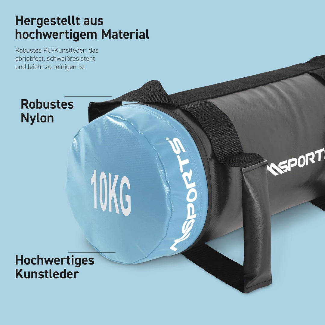 MSPORTS Power Bag Premium 5-30 kg Fitness Bag - Sandsack für Functional Fitness Gewichtssack 10