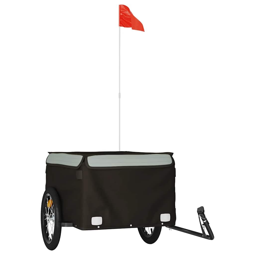 vidaXL Lastenanhänger Fahrrad Fahrradanhänger Transportanhänger Anhänger Eisen Grau 124 x 62.5 x 52