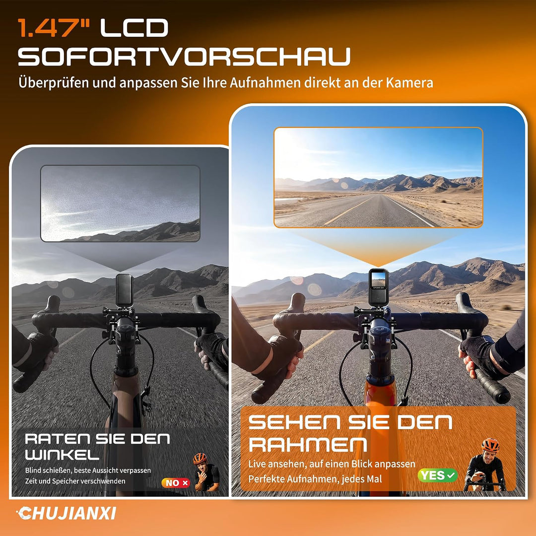 Bodycam 4K, Mini Actioncam WiFi, Wasserdicht Helm Kamera, Tragbar & Magnetisch Körperkamera, Freihän