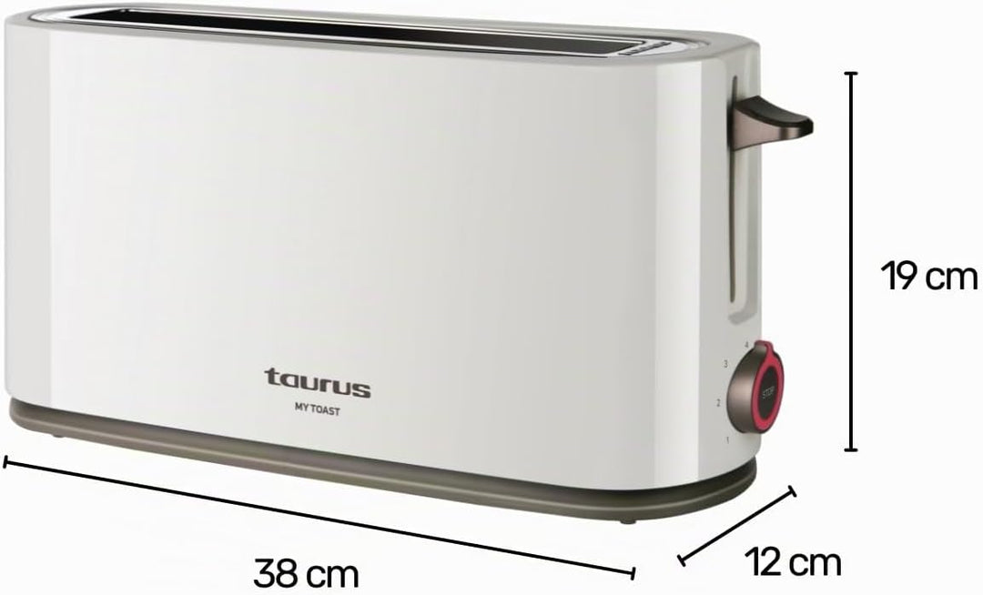Taurus My Toast Toaster mit langem und extra breitem Schlitz, Kunststoff, mehrfarbig 1 Lange Schlitz
