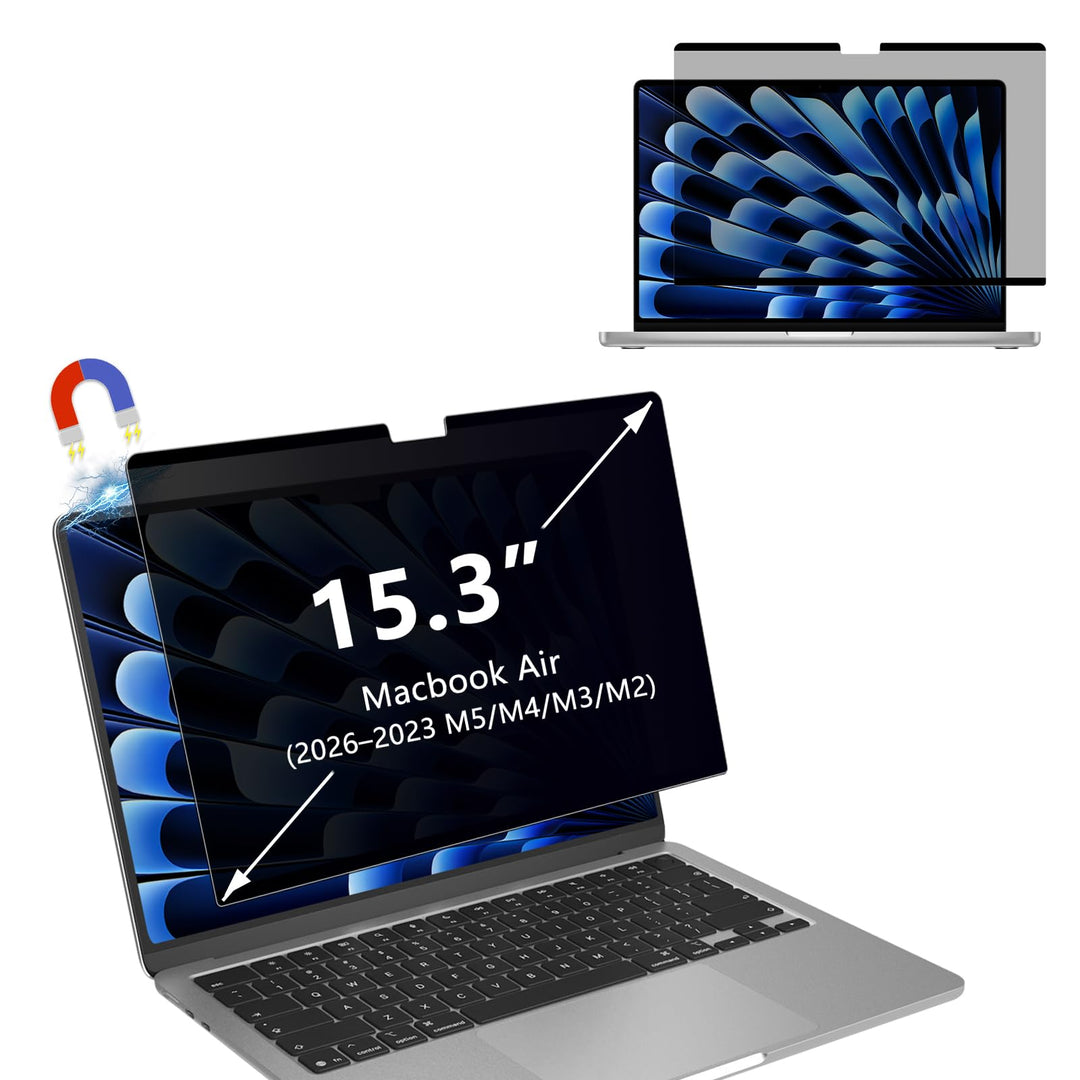 Magnetischer Blickschutzfolie für MacBook Air 15 Zoll (2026–2023 M5/M4/M3/M2), Mac Laptop Privacy Sc