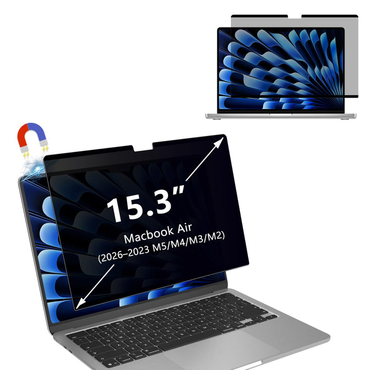 Magnetischer Blickschutzfolie für MacBook Air 15 Zoll (2026–2023 M5/M4/M3/M2), Mac Laptop Privacy Sc