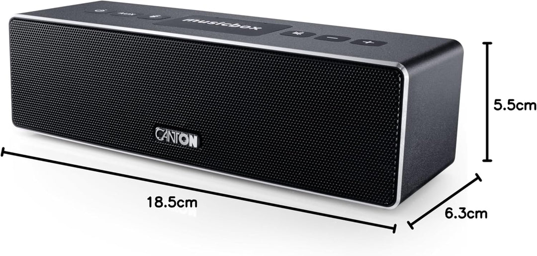 Canton Musicbox XS Portabler Bluetooth-Lautsprecher - Schwarz schwarz Single, schwarz Single