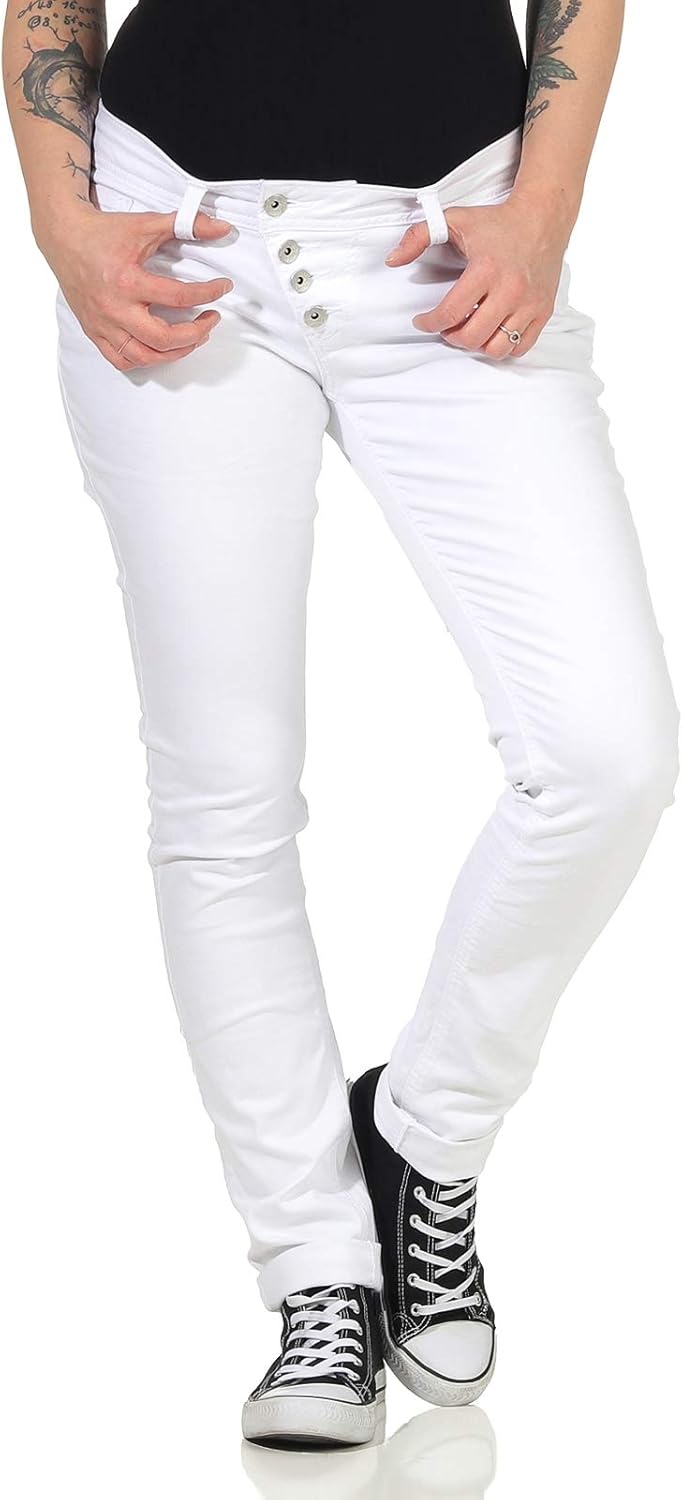 Buena Vista Jeans Hosen Damen - Malibu - Stretch Twill - Black - schwarz - Gr. XS Weiss, XS Weiss