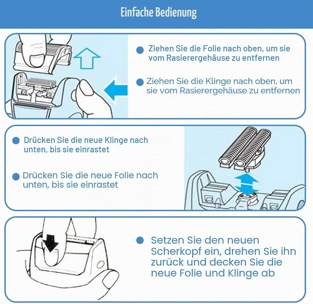 Scherkopf für Braun Series 5,Ersatzkopf 51s für Braun 5 Elektrorasierer 590CC, 570CC, 560, 550, 510