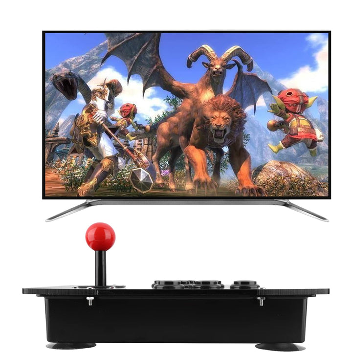 Arcade Fight Stick mit 8 Tasten Joystick Game Handle Controller für PC (Schwarz)