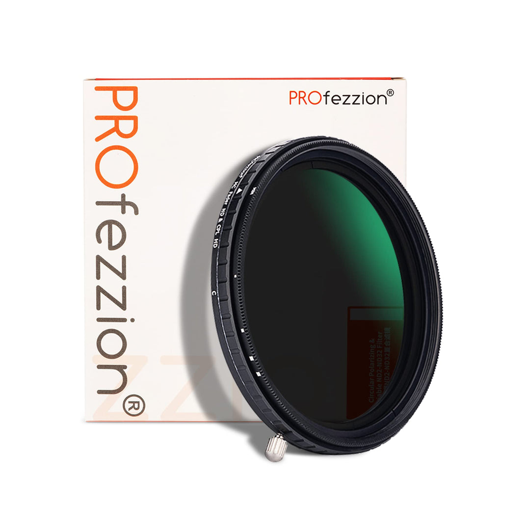 PROfezzion 72mm Variabler ND CPL Filter 2 in 1 ND2-ND32 5 Hard Stop VND Filter mit Zirkularem Polari
