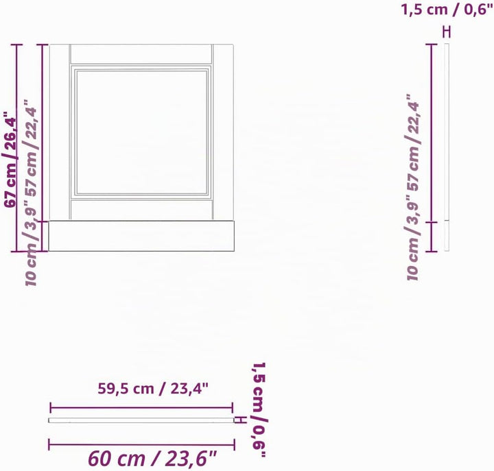 vidaXL Geschirrspülerblende Porto Artisan-Eiche 60x1,5x67 cm