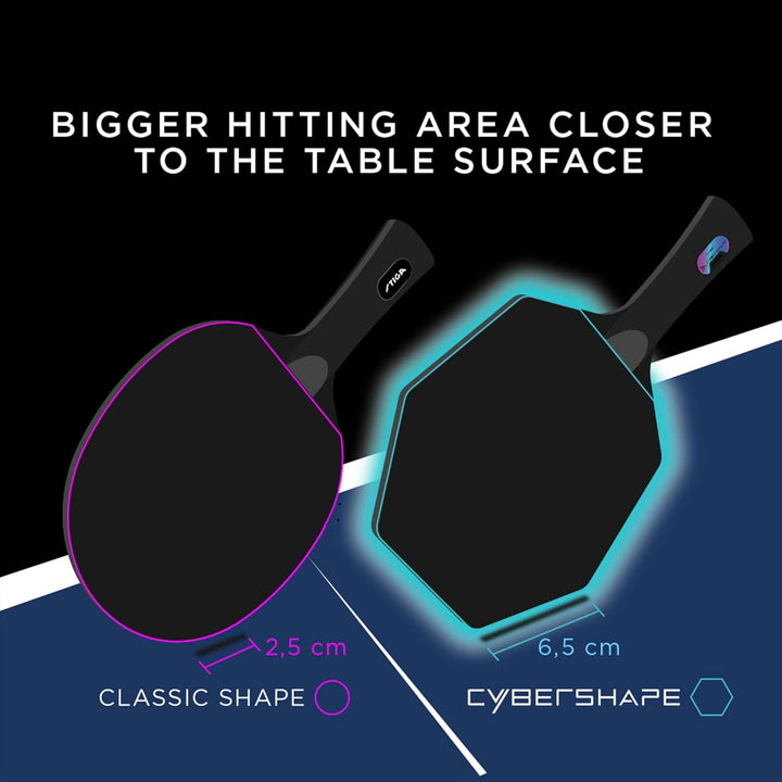 Stiga Tischtennisholz Cybershape Carbon mit CWT Custom Weight Technology Konkav, Konkav