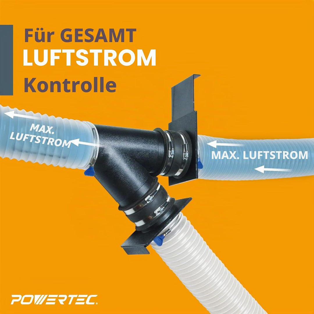 POWERTEC 70133V 6,4 cm Blast Gate für Vakuum 10,2 cm, 6 Stück, 10,2 cm, 6 Stück