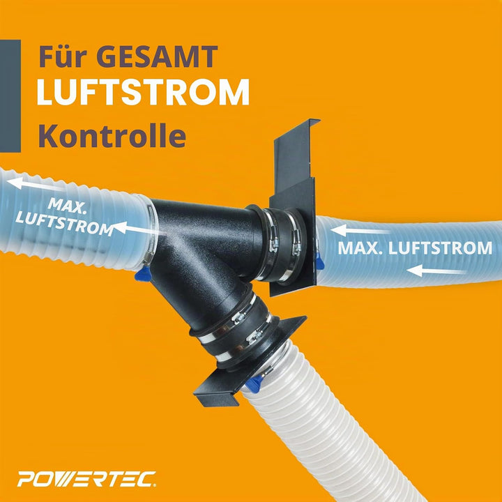 POWERTEC 70133V 6,4 cm Blast Gate für Vakuum 10,2 cm, 6 Stück, 10,2 cm, 6 Stück