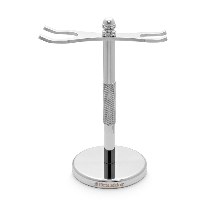 Störtebekker® Premium Rasierständer aus Edelstahl in Silber - geeignet für Rasierhobel & Rasierpinse