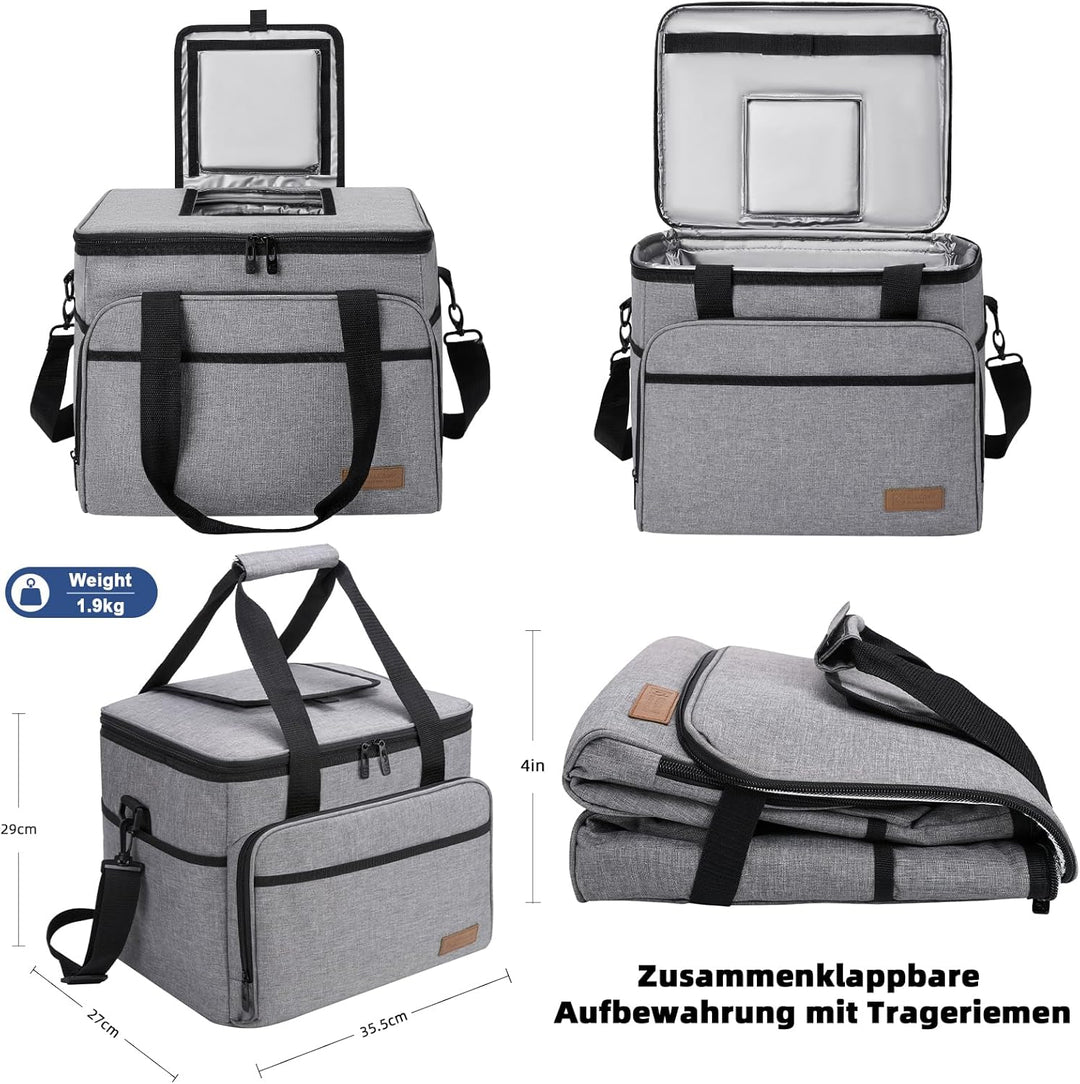 ALLCAMP 30L Kühltasche Faltbare Picknicktasche Thermo Tasche Isoliertasche Kühlkorb Kühlbox isolierb