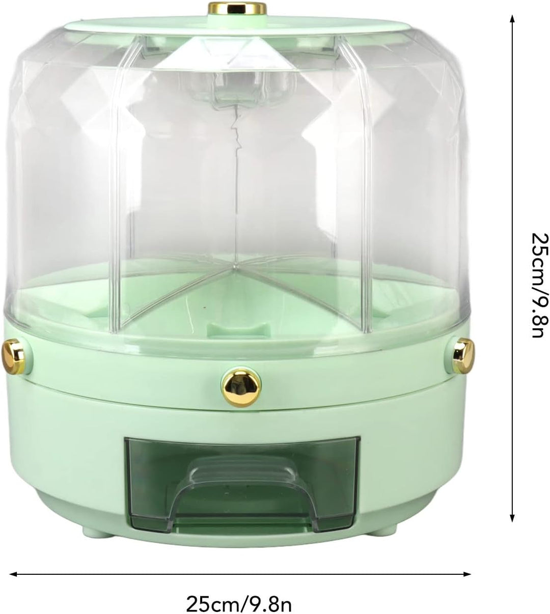 Drehbare Körner Aufbewahrungsbox, 6 Gitter, 6 kg, 360 Grad drehbarer Reisspender für Reis, Bohnen, G