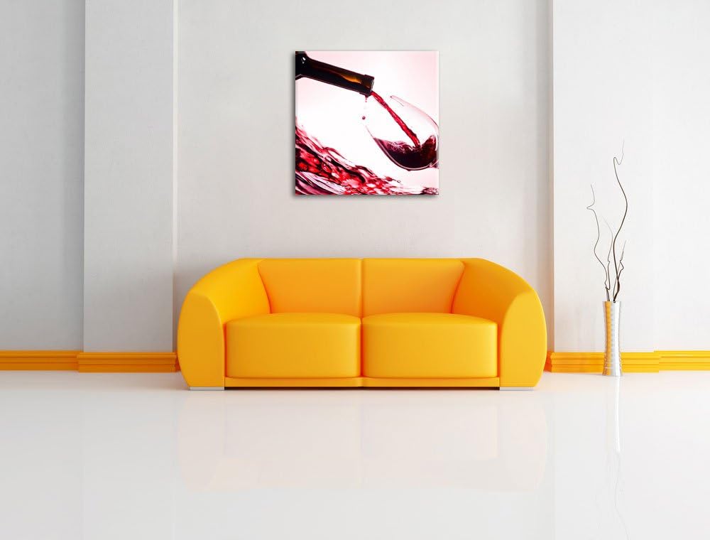 Pixxprint Wein, Format: 70x70 auf Leinwand, XXL riesige Bilder fertig gerahmt mit Keilrahmen, Kunstd