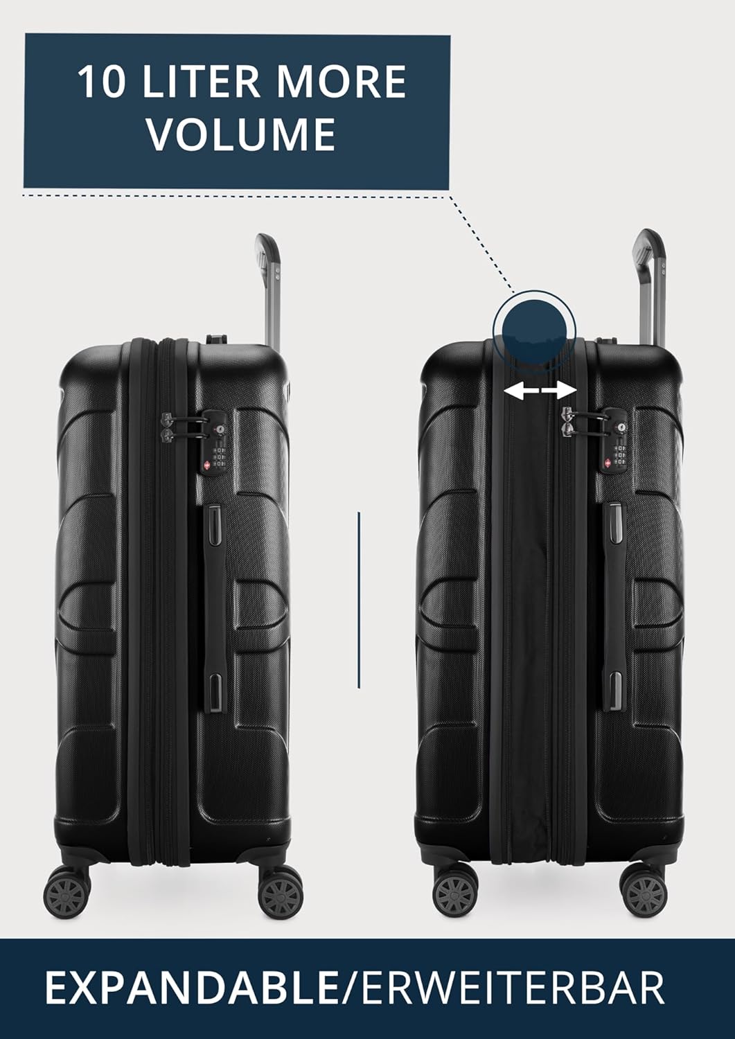 Suitline - 2er Koffer-Set Trolley-Set Rollkoffer Hartschalen-Koffer Reisekoffer, TSA, (66 cm, 76 cm)